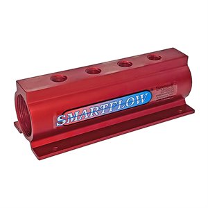 Manifold, Red Aluminum (4) 1/2" Ports & 2"Inlets Smartflow# 16SA-4-4-2-Y