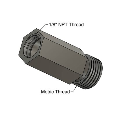 Converts 12x1.5mm Male to 1/8" NPT Female